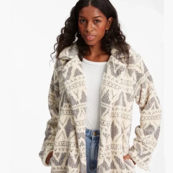 ☁️BILLABONG MONTREAL LONG LINE SHERPA JACKET☁️ - Picture 12 of 13
